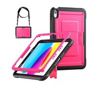 NTYHNFMIH Lanshui Accessories Honeycomb Large Bracket, Protective Shell Cover Suitable for iPad Air 11 M3 A3266(2025)/ Air11 M2 A2902 (2024)(Rose Red+Strap)