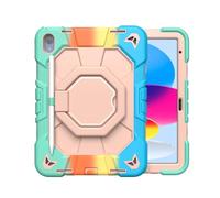 NTYHNFMIH Lanshui Accessories Protable Anti Fall Case with 360° Rotatable Bracket, Silicone Protective Cover Suitable for iPad iPad Pro 11" M4 2024(Colorful+Pink)