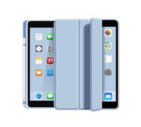 NTYHNFMIH Lanshui Accessories Triple Fold Protective Cover with Pen Slot, Silicone Soft Shell Suitable for iPad Pro 11 inches 2024(Ice Blue)