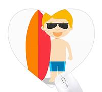 nu le surf en australie cartoon Jeux de tapis de souris en forme de coeur
