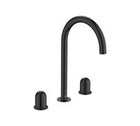 Nu mélangeur pour lavabo "l" 3 trous corps lisse poignée dôme titanium black - ROCA A5A3V3FCN0
