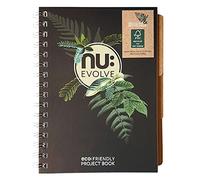 Nu Notebooks - Gamme Evolve - Cahier recyclé - Carnet de projet A5 - Carnet à spirales - Cahiers de papeterie - Bloc-notes professionnel - 150 pages - Noir
