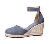 Nu Pied Femme, Espadrille Femmes Compensees Toile Été Classiques Sandalette Bout Fermé Compensé Sandalettes Confort Ete Sandales Chic Chaussures Chaussure