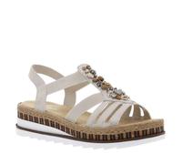 Rieker Sandales V7949 Nu-pieds compensées pour femme Or 37 EU