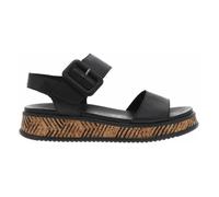 Nu-pieds cuir talon compensé bas Rieker® R-Evolution noir - Femme - 2 cm - Boucle de serrage 36