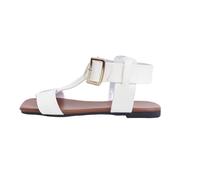 NU Pieds Femme Été Confortable Chaussure Ete Women's Sandals Summer Square Toe Flat Roman Sandals Fashionable And Comfortable Outdoor Light Casual NU Pieds Femme Été Confortable (White 40)