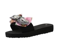 Nu Pieds Femme éTé Confortable- Pantoufles D'éTé Pantoufles à Bout Ouvert Sandales BohèMes à Fleurs Chaussures DéContractéEs Tongs