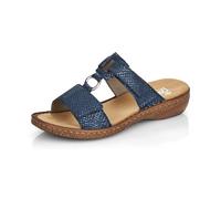 Nu-Pieds Femme Rieker en Cuir Bleu texturé