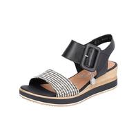 Remonte Dorndorf Sandales compensées D6453-01 imprimé contrastant noir Taille 38 femme