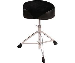 NU-X | Trône de batterie style selle | Siège élargi réglable en hauteur 490-600 mm | Coussin dense doux | Base trépied pliable à double renfort | Tabouret de batterie robuste, antidérapant et portable