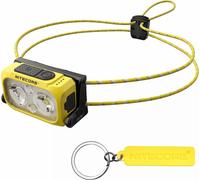 Nu21 Lampe Frontale D'extérieur Ultra Légère 360 Lumens Double Faisceau Rechargeable Usb-C (Jaune)