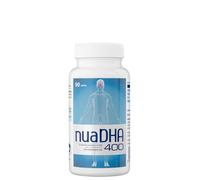 Nua Biological NuaDHA 400 Perles Complément alimentaire à base de DHA (acide docosahexaénoïque) Oméga 3 Marine Poisson Bleu 60 Perles en Forme de triglycérides (400mg de DHA/perle)