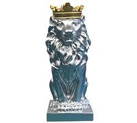 NUACOS Couronne Lion Statue Le Roi des Bêtes Résine Animal Sculpture Style Nordique Maison Et Étude Décoration Figurine Décorations Meilleur Cadeau pour l'homme (Argent)