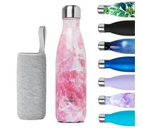 Nuactiv Bouteille Isotherme 500ml en Acier Inox - Garde 24h Froid & 12h Chaud - Gourde Double Paroi Sans BPA Étanche Réutilisable pour Voyage, Randonnée, École, Sport, Fitness & Usage Quotidien