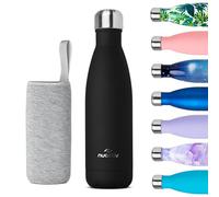 Nuactiv Bouteille Isotherme 500ml en Acier Inox - Garde 24h Froid & 12h Chaud - Gourde Double Paroi Sans BPA Étanche Réutilisable pour Voyage, Randonnée, École, Sport, Fitness & Usage Quotidien