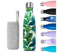 Nuactiv Bouteille Isotherme 500ml en Acier Inox - Garde 24h Froid & 12h Chaud - Gourde Double Paroi Sans BPA Étanche Réutilisable pour Voyage, Randonnée, École, Sport, Fitness & Usage Quotidien