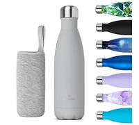 Nuactiv Bouteille Isotherme 500ml en Acier Inox - Garde 24h Froid & 12h Chaud - Gourde Double Paroi Sans BPA Étanche Réutilisable pour Voyage, Randonnée, École, Sport, Fitness & Usage Quotidien