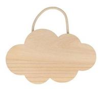 Nuage bois à suspendre 25 x 15 cm Beige G