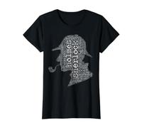 Nuage de Mots Sherlock Holmes T-Shirt Graphique avec Valeur, Femme, Noir, XS