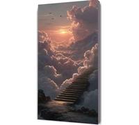 Nuage Diamond Painting, Peinture Diamant Échelle céleste Diamond Painting Adulte, Bricolage 5D Cristal Strass Point de Croix Broderie Diamant pour Murale Décoration, Cadeau Femme 50x100cm de28-2q