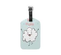 Nuage Mignon Tous Les Jours Etiquettes à Bagages de Valises Voyage en Cuir Etiquette Nom Adresse ID Tags Drôle pour Les Garçons Filles(3PACK)