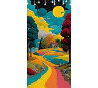 Nuage Peinture Numero Adulte Arbre Coloriage par Numero Adulte Kit de Peinture à L'huile sur Toile Bricolage pour Enfant, Paint by Numbers 55X110cm Activités Manuelles Pour Décoration Maison W6-590