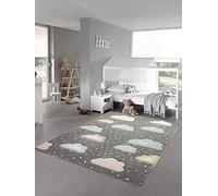 Nuage Tapis pour Enfants Tapis de Chambre pour Enfants Gris Bleu Rose Größe 200 x 290 cm