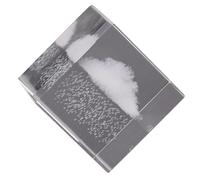 Nuages cristal Orne Cube en Cristal Blanc, Décoration de Table Élégante | Nuages Sculptés et Gouttes de Pluie, Ambiance Visuelle Raffinée, Format Compact pour Bureau, Entrée, Mariage ou Événement