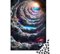 Nuages Spirales Puzzle 1000 Pièces Papier pour Adultes Vue du Ciel Nocturne Jeu de Puzzle 1000 Pièces Détente Décor Cadeau 38x26cm/1000pcs