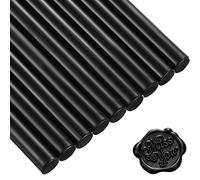Nuanchu 15 Pcs Bâtons de Cire à Cacheter pour Pistolet à Colle Bâton de Sceau de Cire pour Timbre et Lettre Rétro Vintage Bâtons de Scellement pour Invitations de Mariage Enveloppe (Noir)(187)