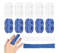 Nuanchu Bandage Tubulaire Roulement de Doigts en Coton Gants à Doigts Élastiques Pansements de Doigts Bandage de Bout de Doigts Gaze Tubulaire en Bleu Blanc pour Entorses 15 x 600 mm
