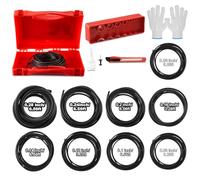 Nuanchu Buna-N O Ring Splicing Kit Standard Rubber O Rings Assortment 70a Durometer with 10 Pcs Various Sizes Rubber Strips Strip Knife Glue Clamp Gloves for Automotive Faucet Hydraulics Scuba(Red)