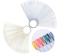 Nuancier Ongle - Outils Nail Art - 100 Pièces - Transparent et Naturel - Bague en Métal