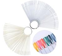 Nuancier Ongle - Outils Nail Art - 100 Pièces - Transparent et Naturel - Bague en Métal