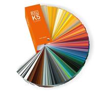 Nuancier RAL K5 CLASSIC semi-mat base eau - 216 couleurs, echantillons pleine page