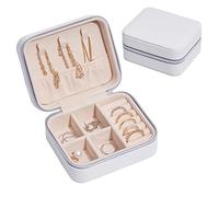 NuAngela Boîte à Bijoux, Petit Organisateur De Bijoux De Voyage, Sacs De Rangement En Cuir PU Pour Support Portable Femme Fille, Collier, Boucles D'oreilles, Bagues, Accessoires