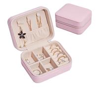 NuAngela Boîte à Bijoux, Petit Organisateur De Bijoux De Voyage, Sacs De Rangement En Cuir PU Pour Support Portable Femme Fille, Collier, Boucles D'oreilles, Bagues, Accessoires