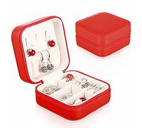 NuAngela Boîte à Bijoux, Petit Organisateur De Bijoux De Voyage, Sacs De Rangement En Cuir PU Pour Support Portable Femme Fille, Collier, Boucles D'oreilles, Bagues, Accessoires