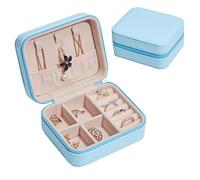 NuAngela Boîte à Bijoux, Petit Organisateur De Bijoux De Voyage, Sacs De Rangement En Cuir PU Pour Support Portable Femme Fille, Collier, Boucles D'oreilles, Bagues, Accessoires