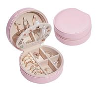 NuAngela Boîte à Bijoux, Petit Organisateur De Bijoux De Voyage, Sacs De Rangement En Cuir PU Pour Support Portable Femme Fille, Collier, Boucles D'oreilles, Bagues, Accessoires