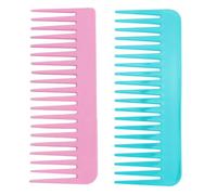 NuAngela Peigne à cheveux à dents larges non statiques, peigne démêlant pour cheveux épais, longs et bouclés, cheveux secs et humides, sans poignée, dents rondes, réduit la perte de cheveux et la