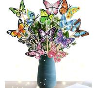 Nuangoo Diamond Painting Papillon Lot de 12 kits de peinture diamant Peinture diamant Printemps Papillon Décoration DIY Bricolage Ornements Accessoires pour enfants Idéal pour les jardins et les