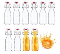 Nuangoo Lot de 10 Bouteilles en Verre 250ml avec Bouchon Mécanique, Bouteilles Vides à Remplir Fiole en verre pour Jus, Huile, Vinaigre, Liqueurs ou Bière,Eau gazeuse