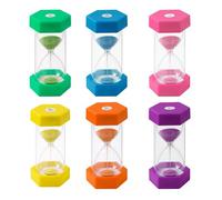 Nuangoo Minuteur sablier 6 Couleurs, Sablier Colore kit,Apprentissage, Jeu de chronométrage, 1/3/5/10/15/30 Minutes.