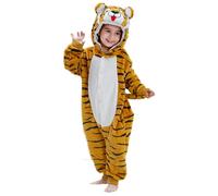 NUANHOM Grenouillère à capuche pour garçons et filles - Motif tigre et dinosaure - Costume d'Halloween et cosplay - Grenouillère à capuche, tigre, 11 ans
