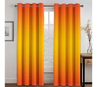 NuAnYI Rideau Occultant À Oeillets 2 Pièces Orange Dégradé Art d'enfants Rideaux Réduction du Bruit Rideau Occultant Rideaux Motif Décoratif Style Impression Numérique 3D 140x160CM
