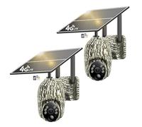 NUASI 2 Pièces 4G Caméra de Chasse avec Carte SIM, Solaire Caméra Surveillance Extérieure sans Fil avec Détection de Mouvement, 360° PTZ, Audio Bidirectionnel, Imperméable IP66 et Accès à Distance