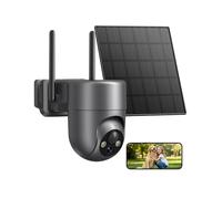 NUASI 2K Caméra Surveillance WiFi Exterieure sans Fil, Caméra Extérieur sans Fil Batterie sur Panneau Solaire 360° PTZ, 2,4 GHz, Vision Nocturne Couleur, Détection PIR, Audio Bidirectionnel