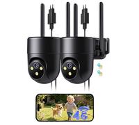 NUASI 4G LTE Caméra Surveillance avec Carte SIM, 2K Caméra de Surveillance Extérieure Enregistreur 24/7 avec Détection IA des Personnes, Vision Nocturne Couleur, Audio Bidirectionnel, 2 Unité