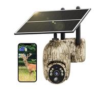 NUASI 4G LTE Caméra Surveillance Solaire Extérieure sans Fil, 2K Caméra de Chasse avec SIM Préinstallé, 360° Rotation, Audio Bidirectionnel, PIR Détection, Vision Nocturne Couleur, Etanche IP66